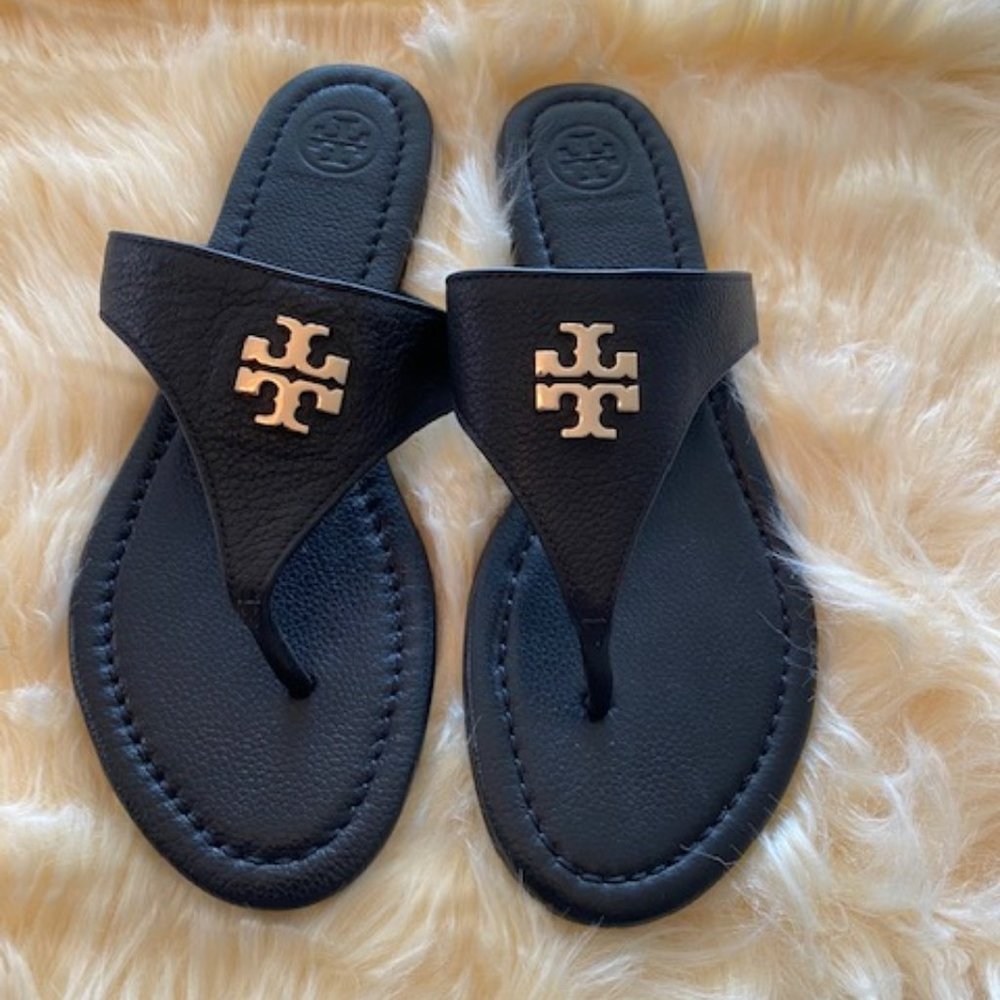 TORY BURCH BLACK LEATHER SANDALS - BRAND NEW!!!